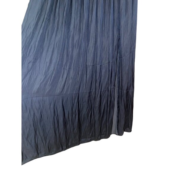 J.Crew Womens Skirt Gray Size 12 Featherweight Crinkle Satin Maxi Side Slit - Picture 8 of 11